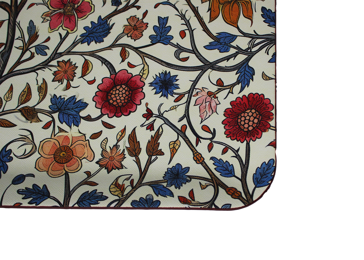 Tablett klein flach rechteckig mit Blumenmuster 33 × 25 cm