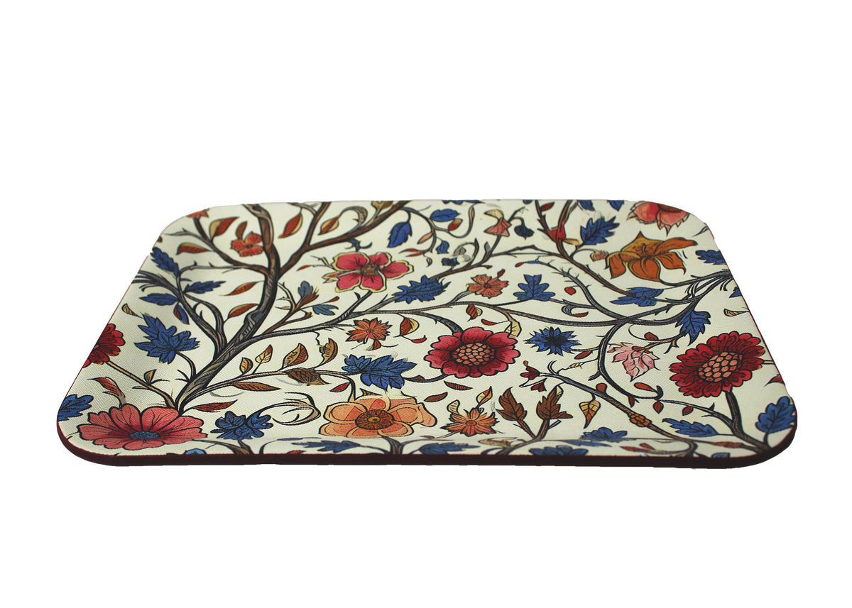 Tablett klein flach rechteckig mit Blumenmuster 33 × 25 cm