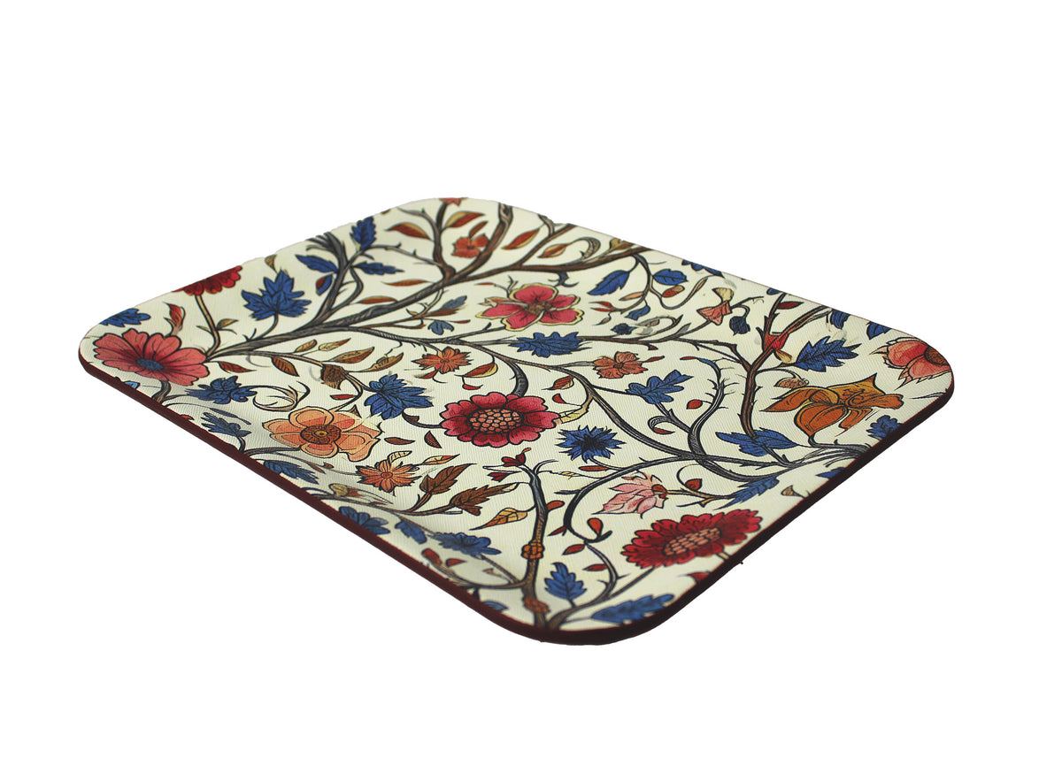 Tablett klein flach rechteckig mit Blumenmuster 33 × 25 cm
