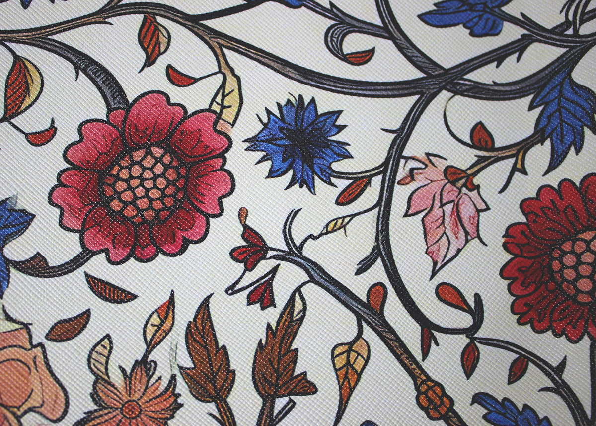 Tablett klein flach rechteckig mit Blumenmuster 33 × 25 cm