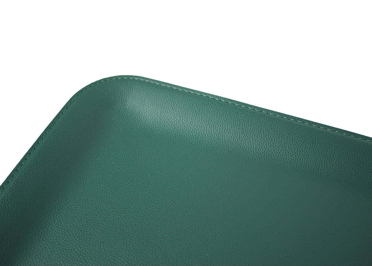 Tablett klein flach aus Kunstleder in Schwarz Petrol 33 × 25 cm