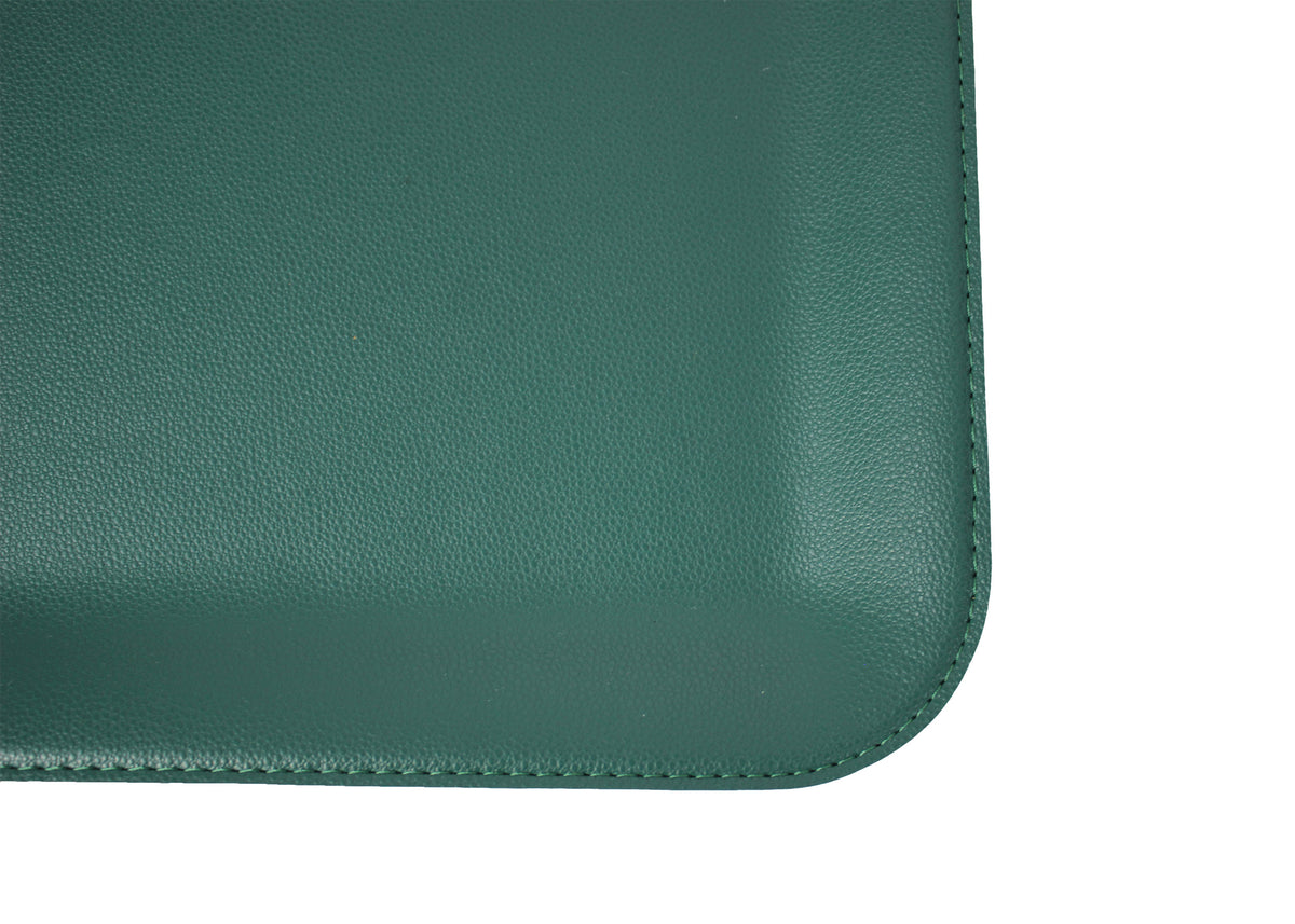 Tablett klein flach aus Kunstleder in Schwarz Petrol 33 × 25 cm