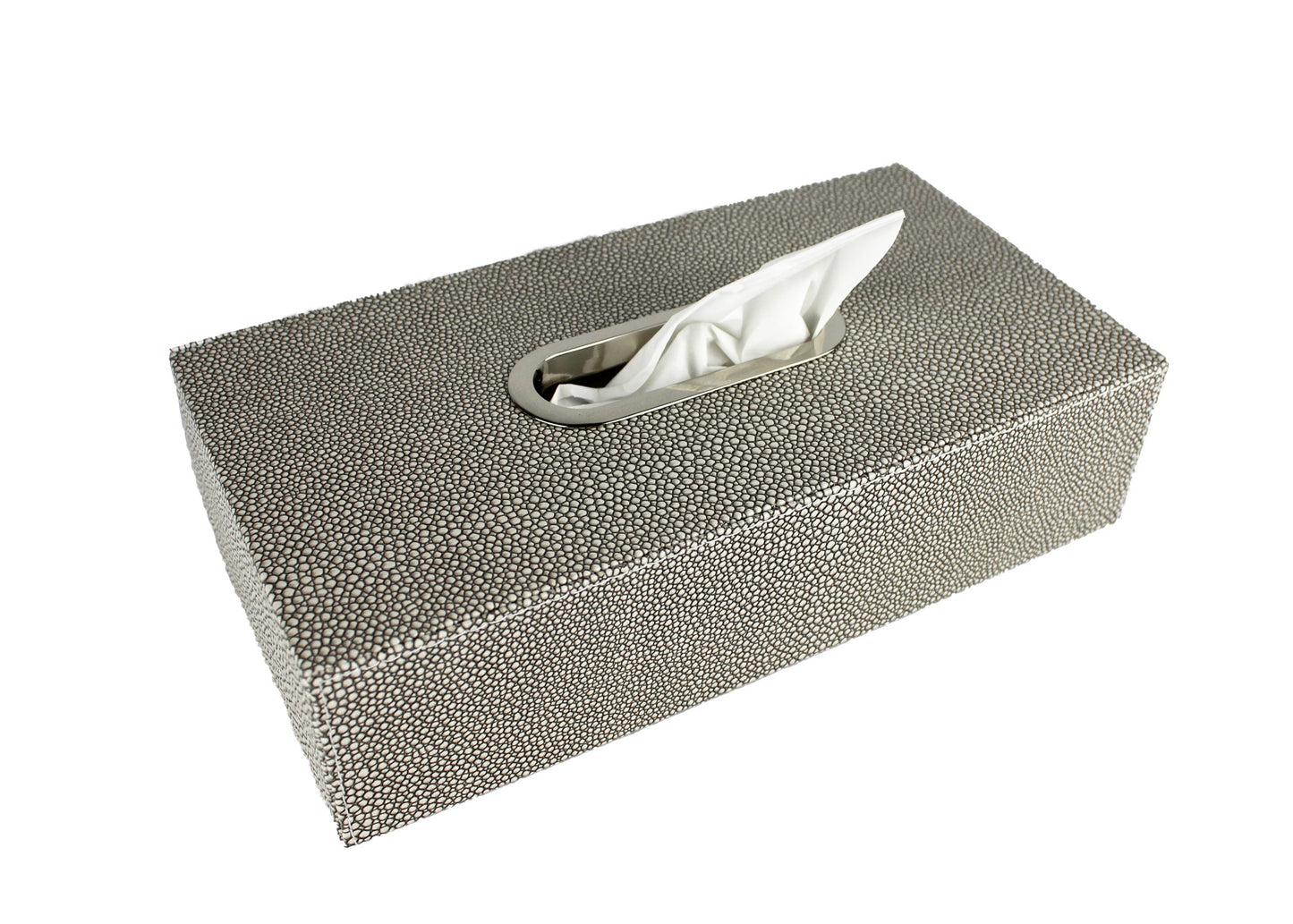 Taschentücherbox Rochenhaut grau für Taschentücher in Kunstleder