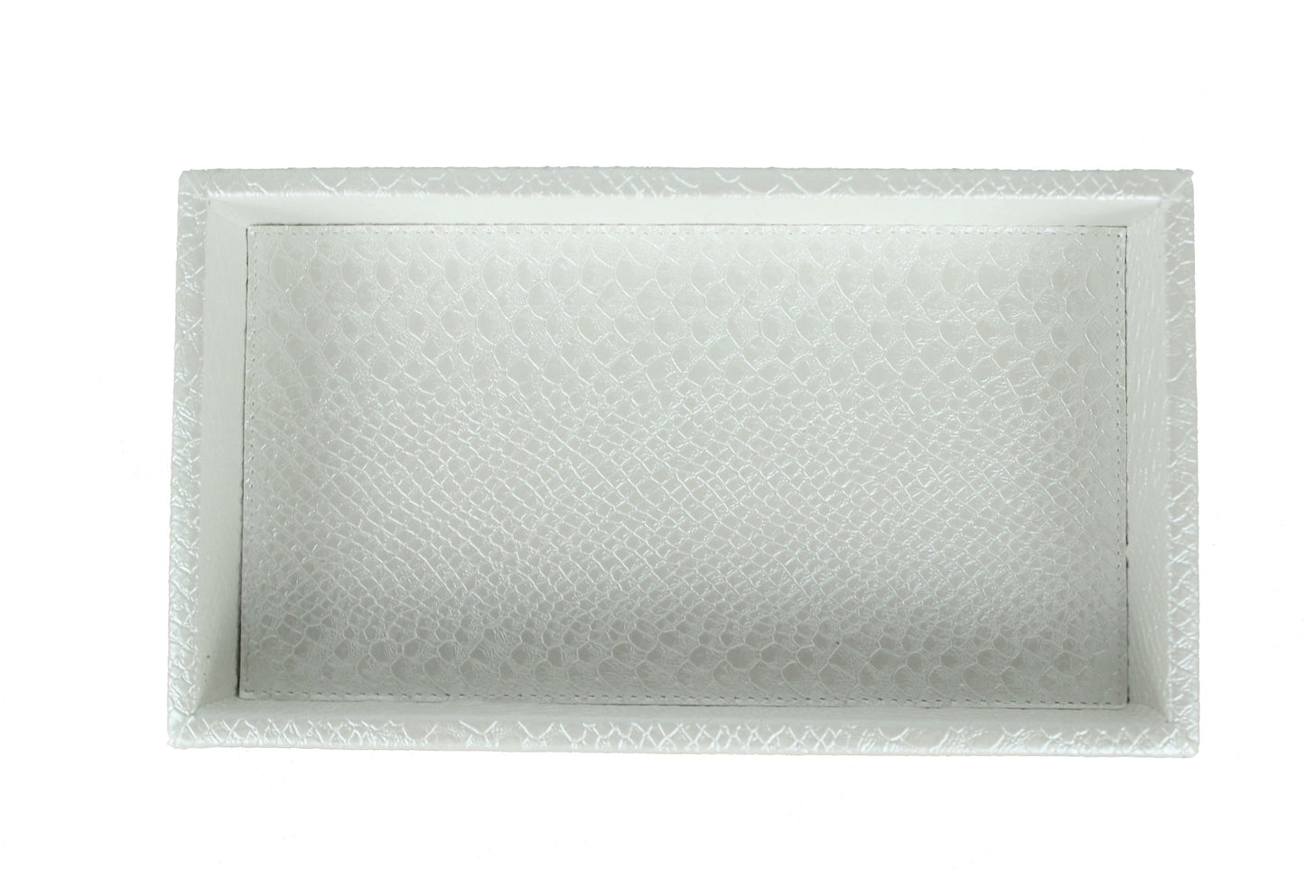 rechteckiges Tablett in weiß von oben