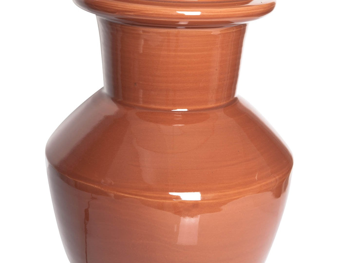 schmale Keramiklampe in orange