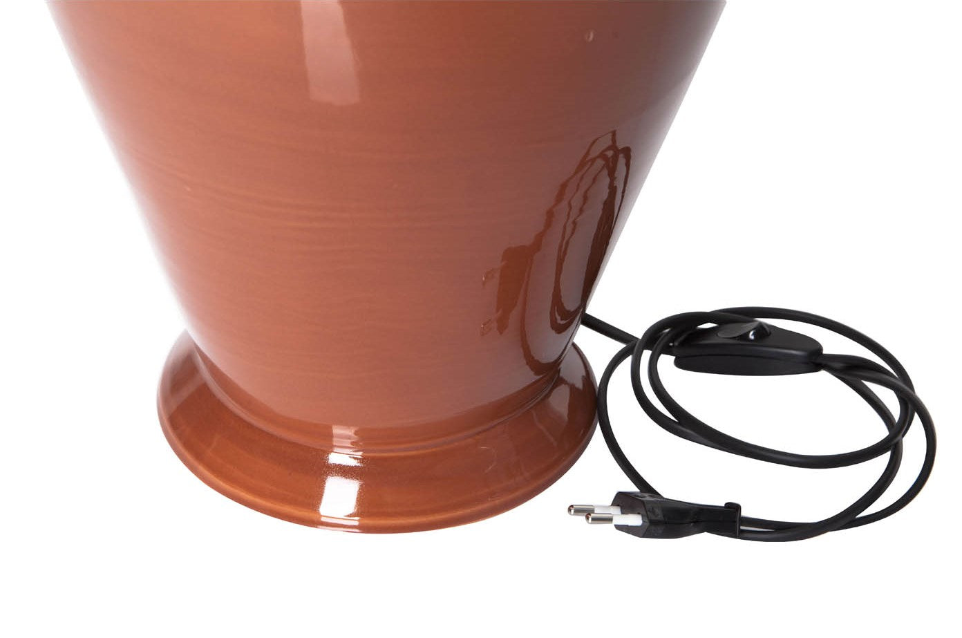 Tischlampe Keramik orange mit Kabel
