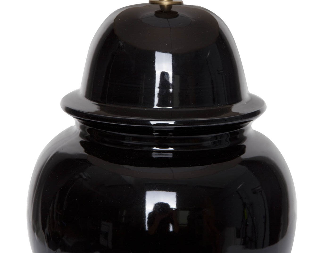 Keramiklampe in Tempelvasen Form schwarz klassisch