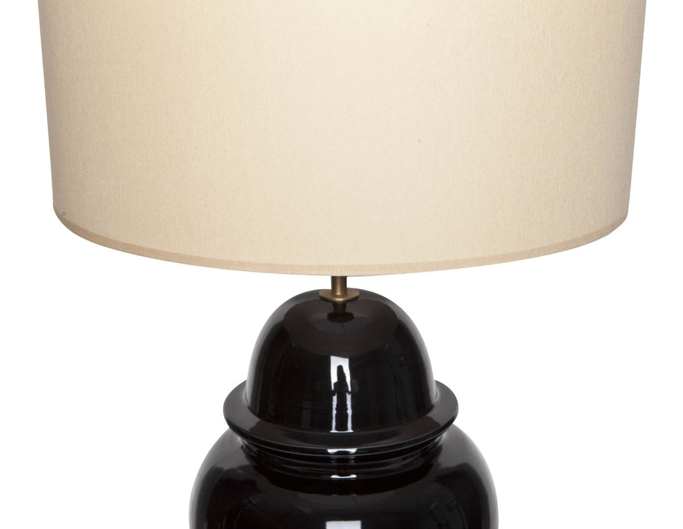 Keramiktischlampe mit Lampenschirm beige