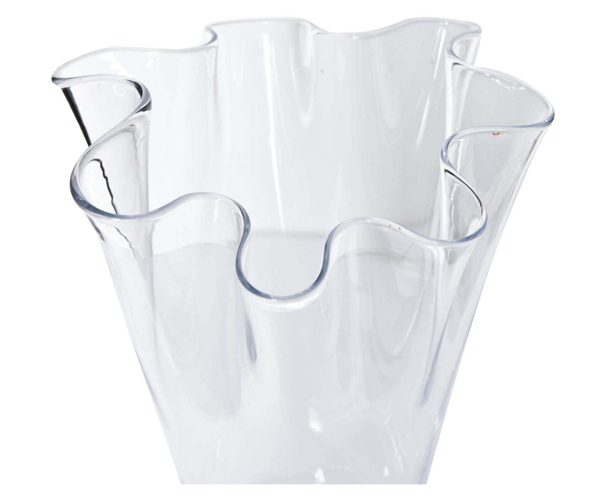 Vase aus Glas durchsichtig mit Welle