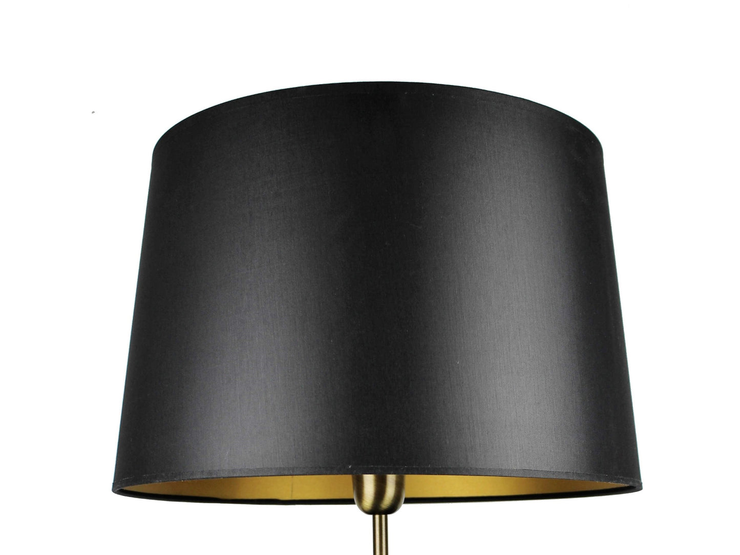 Lampenschirm schwarz aus Stoff mit goldener Beschichtung innen für Tischlampe
