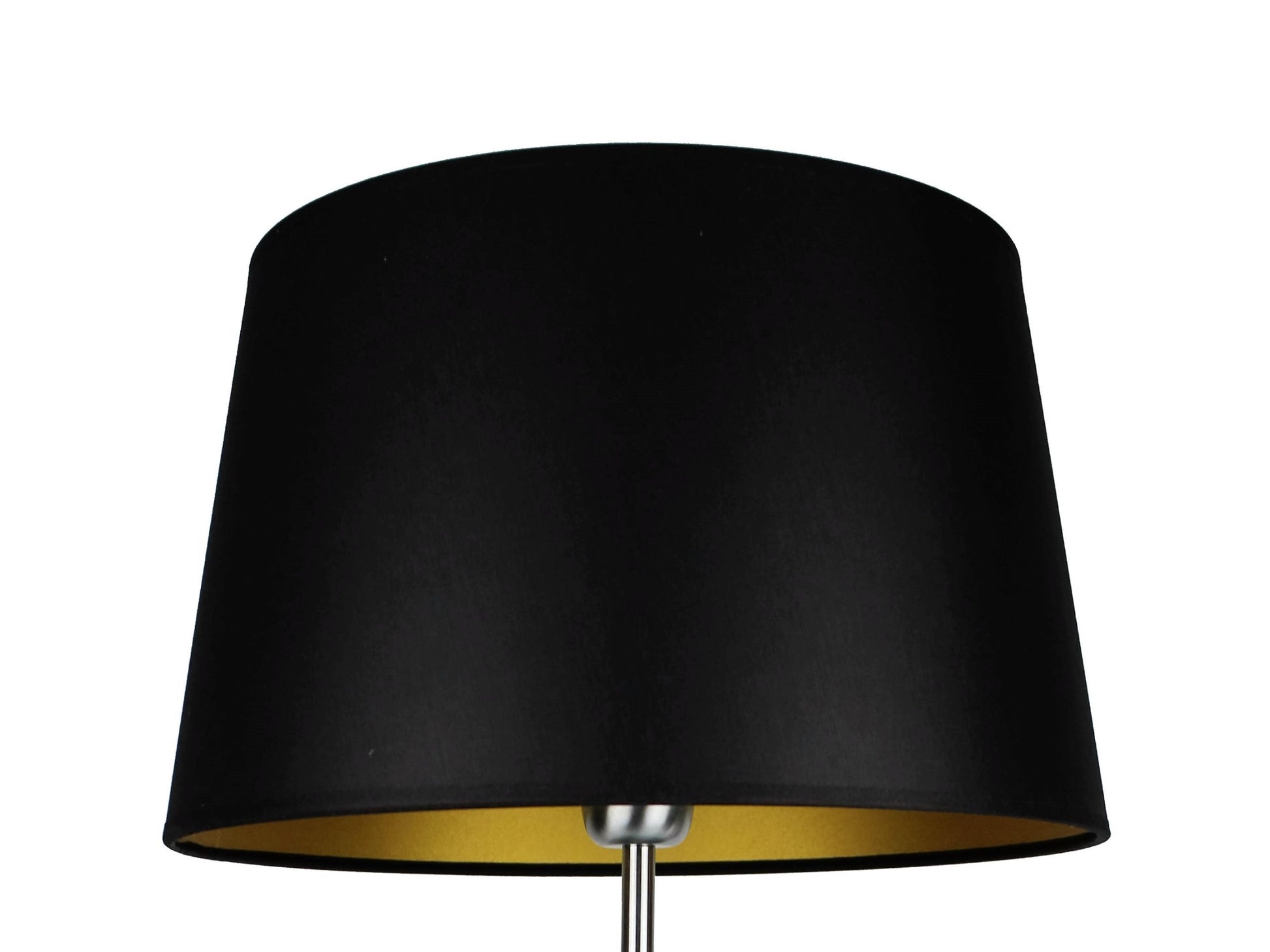 Lampenschirm aus schwarzem Stoff innen gold für Tischlampen