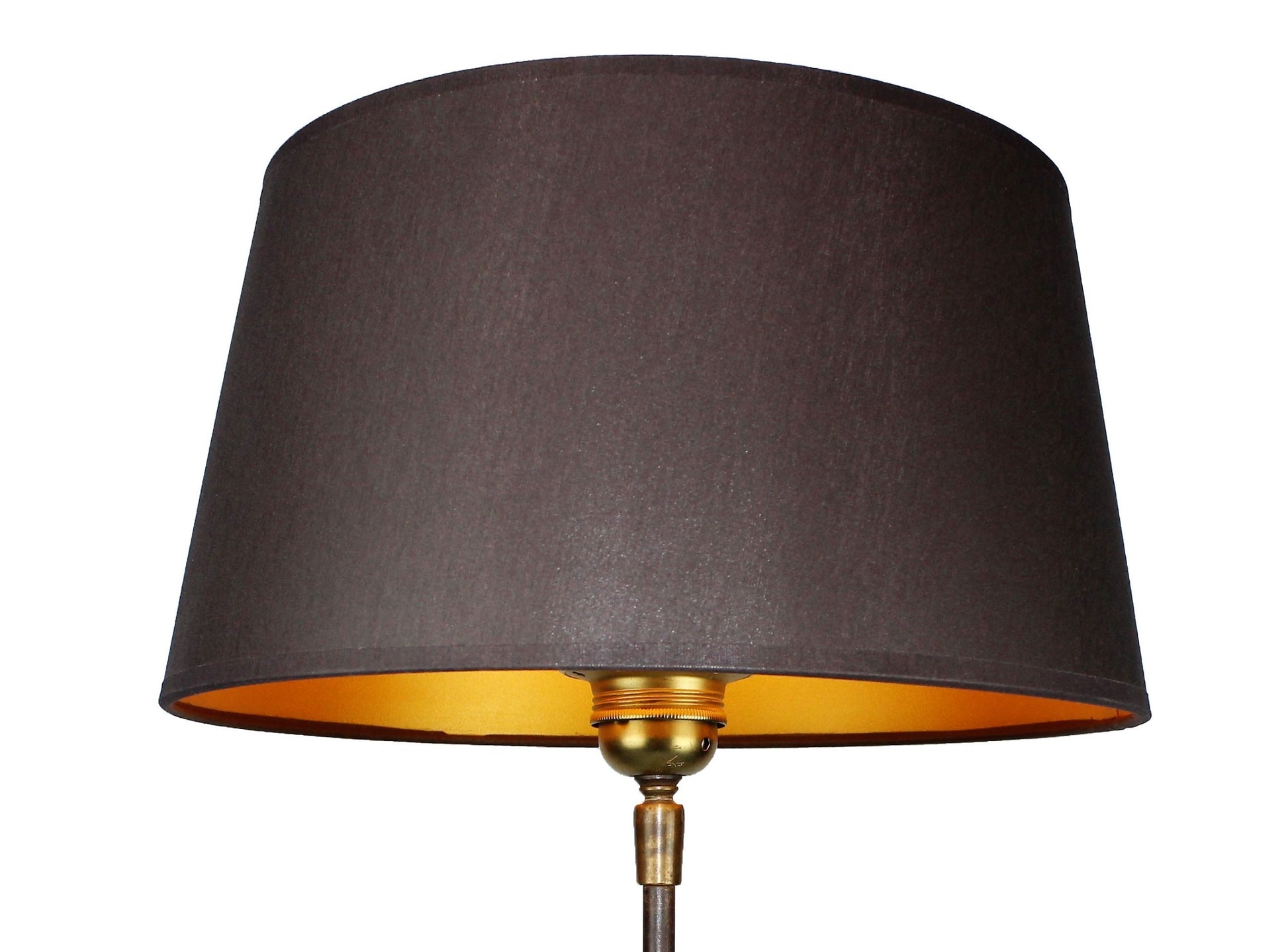 Lampenschirm klein aus Stoff schwarz innen gold