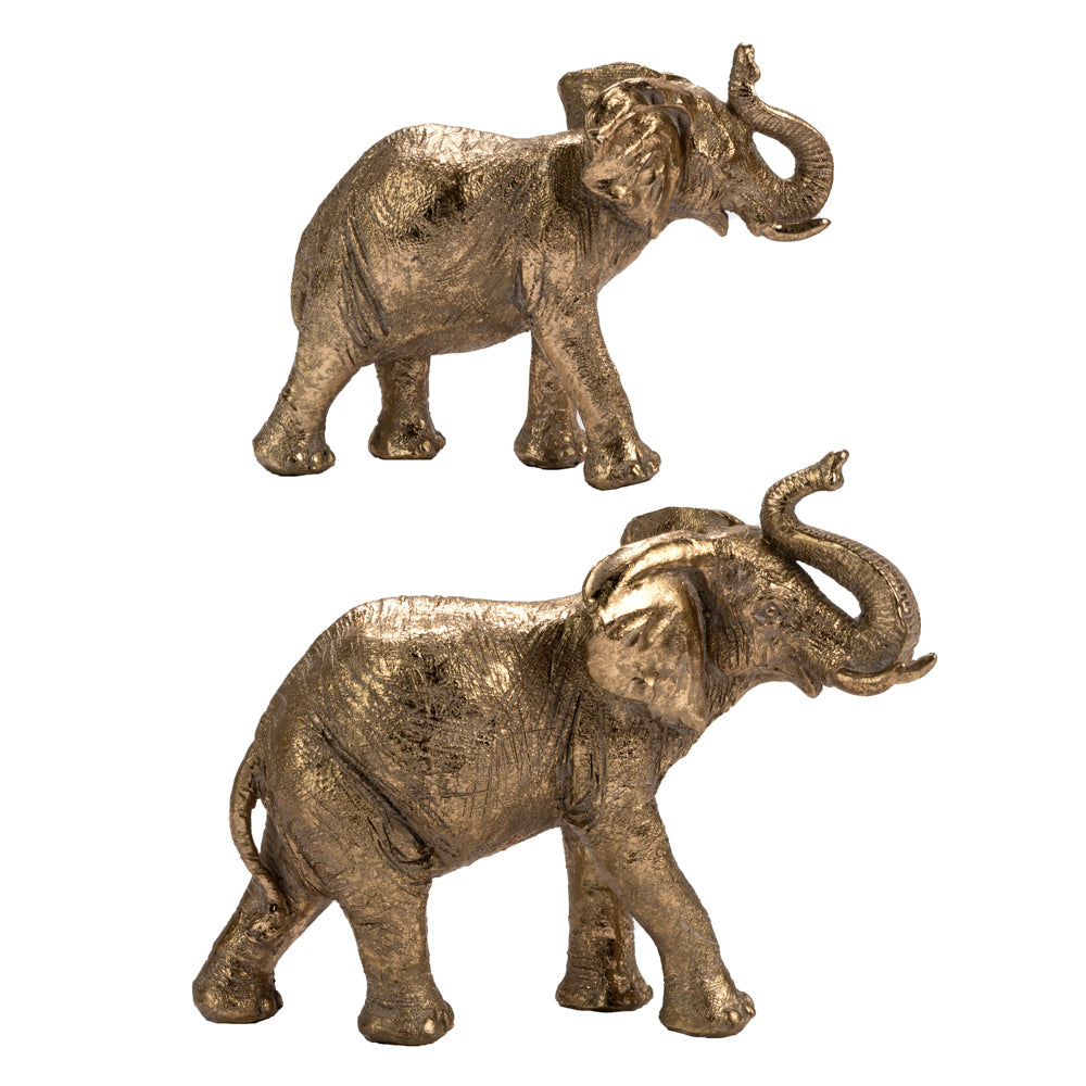 2er Paar Elefanten in Farbe gold als Dekoration