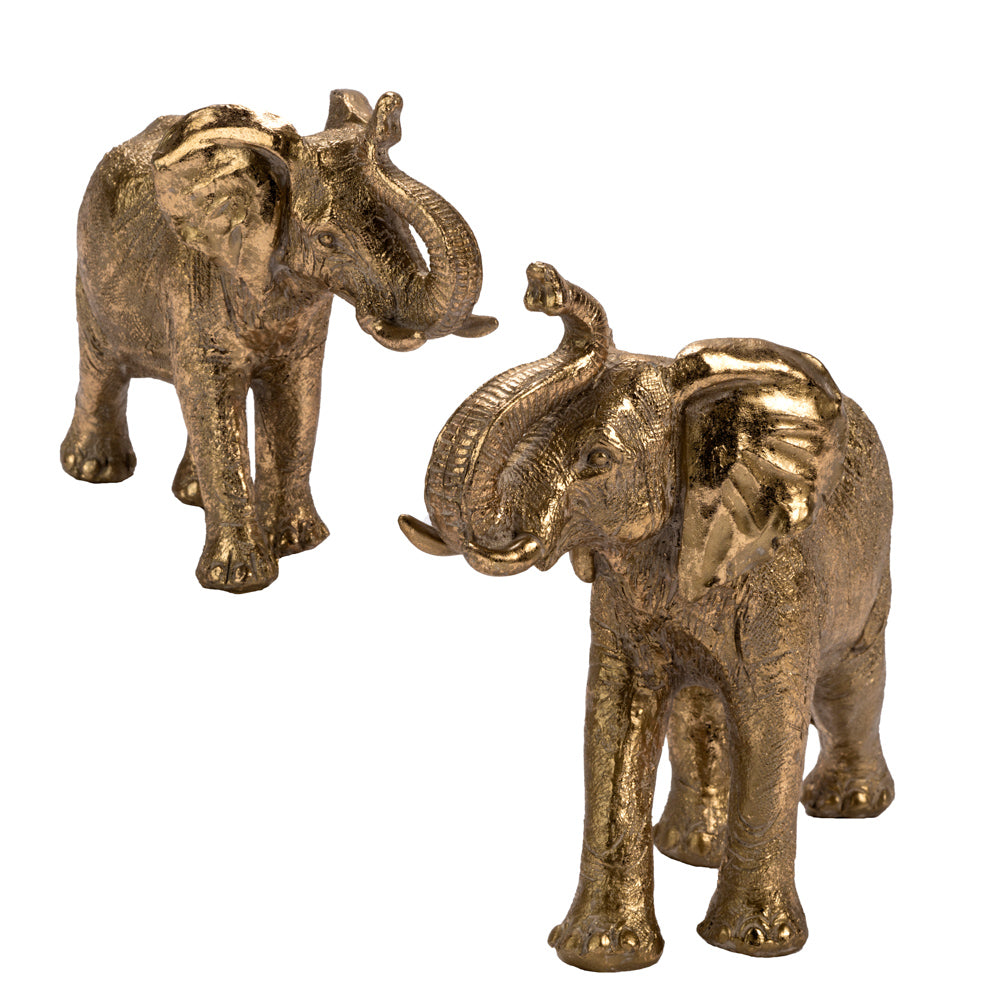 afrikanische Elefanten Figuren klein und groß mit Rüssel nach oben