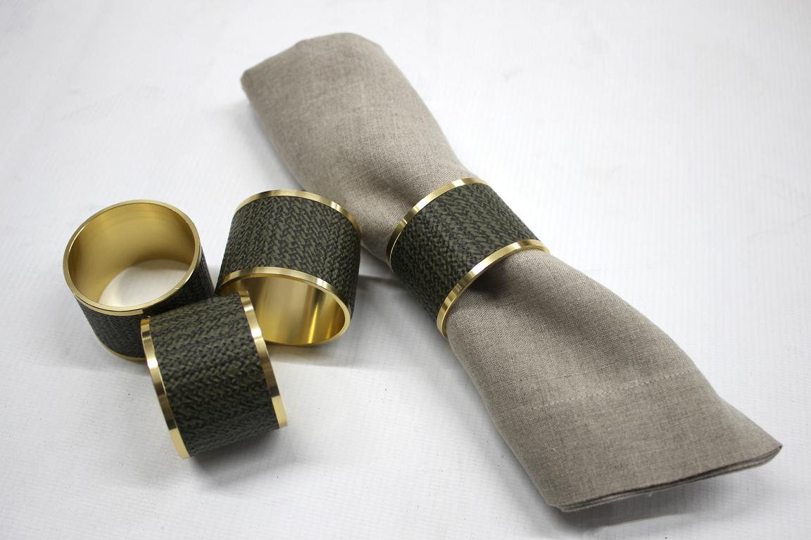 Signature napkin rings reptile faux leather