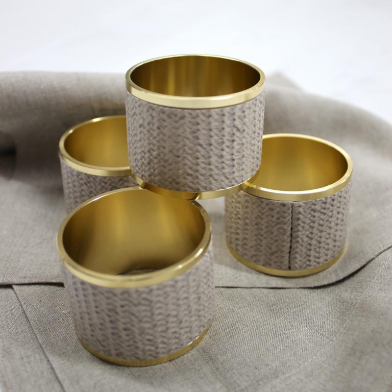 Signature napkin rings reptile faux leather