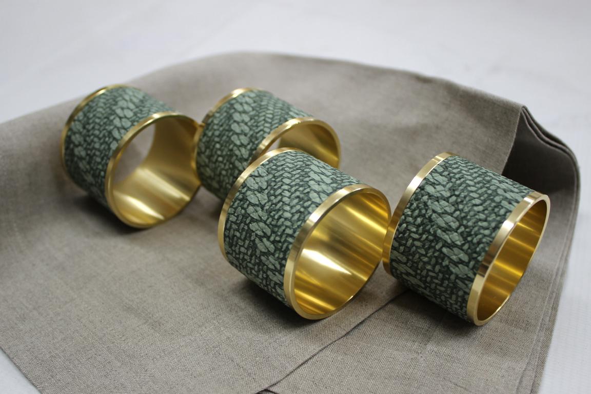 Signature napkin rings reptile faux leather