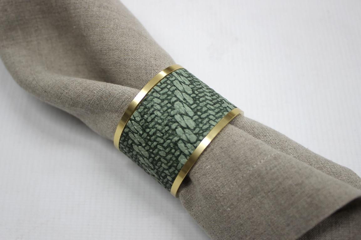 Signature napkin rings reptile faux leather