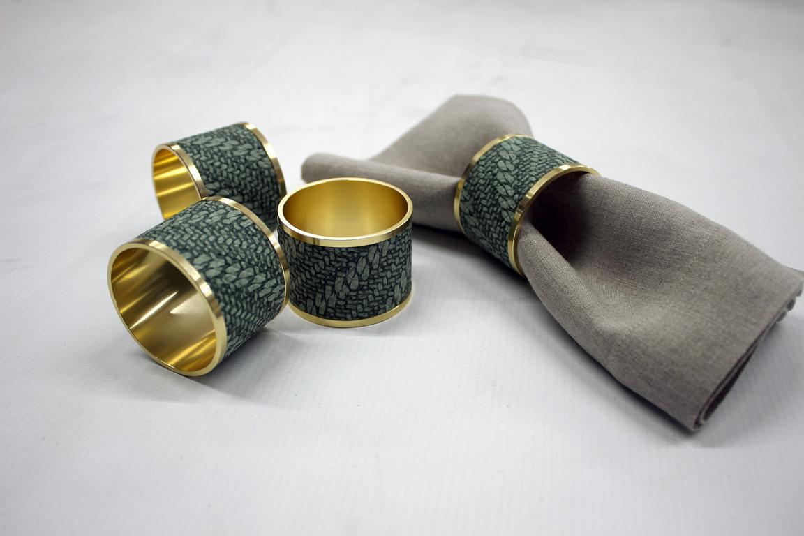 Signature napkin rings reptile faux leather