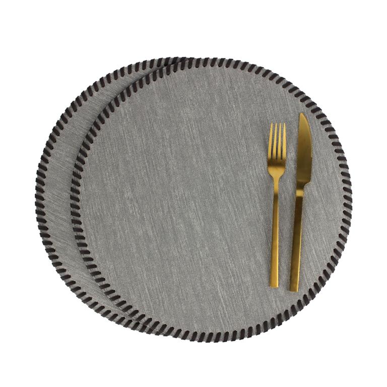 Signature 6 placemats linen look white brown