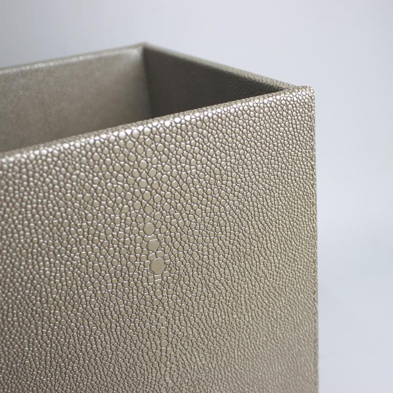Signature wastepaper basket square faux leather stingray