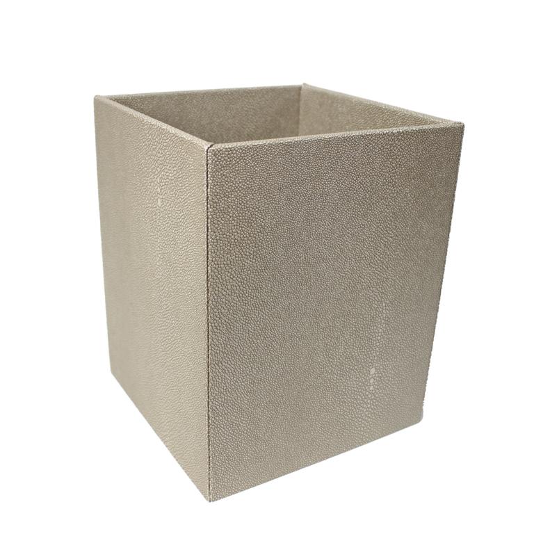 Papierkorb in Rochenoptik beige  aus Kunstleder