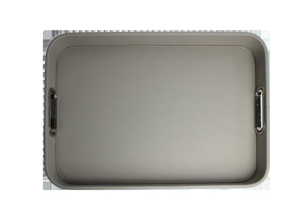 Signature tray with handles faux leather reptile