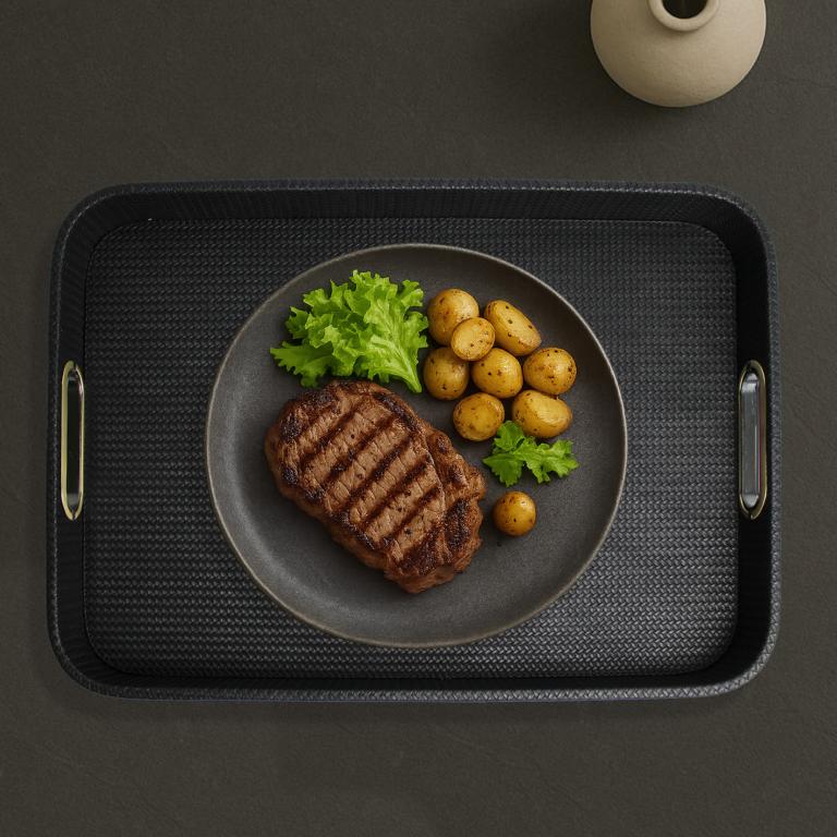 Signature tray with handles faux leather reptile