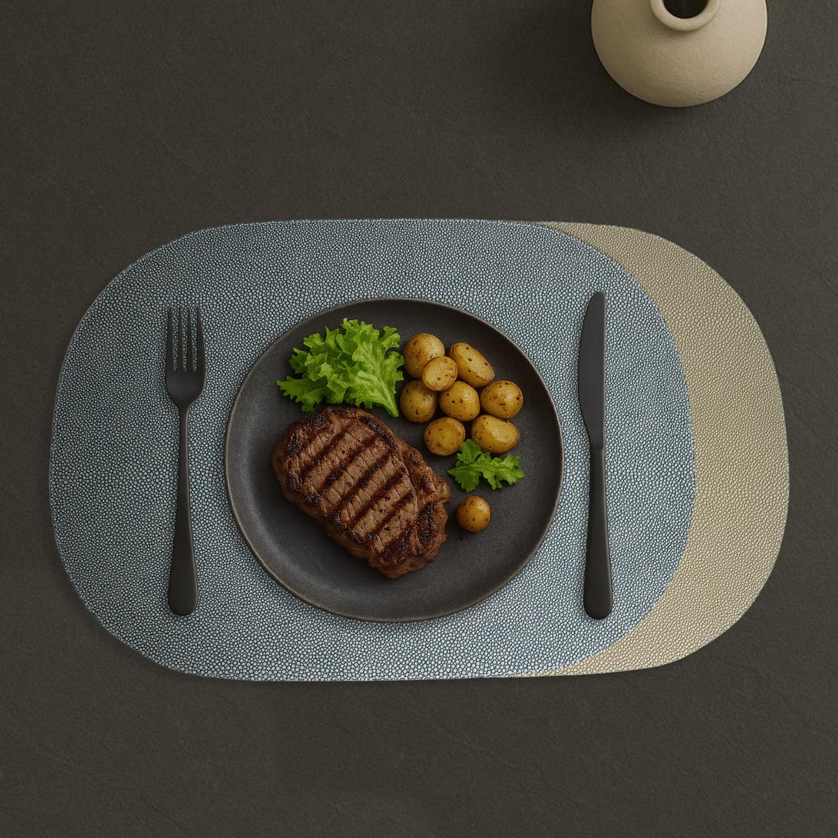 Signature 6 sets de table ovales Galuchat
