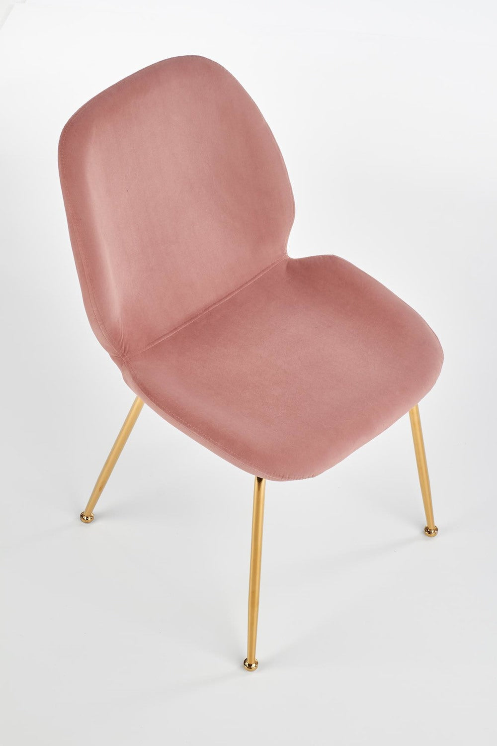 Stuhl in rosé und gold mit Sitzschale