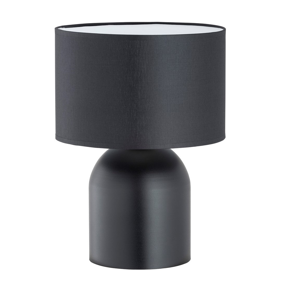 Tischlampe Metall schwarz Stoffschirm