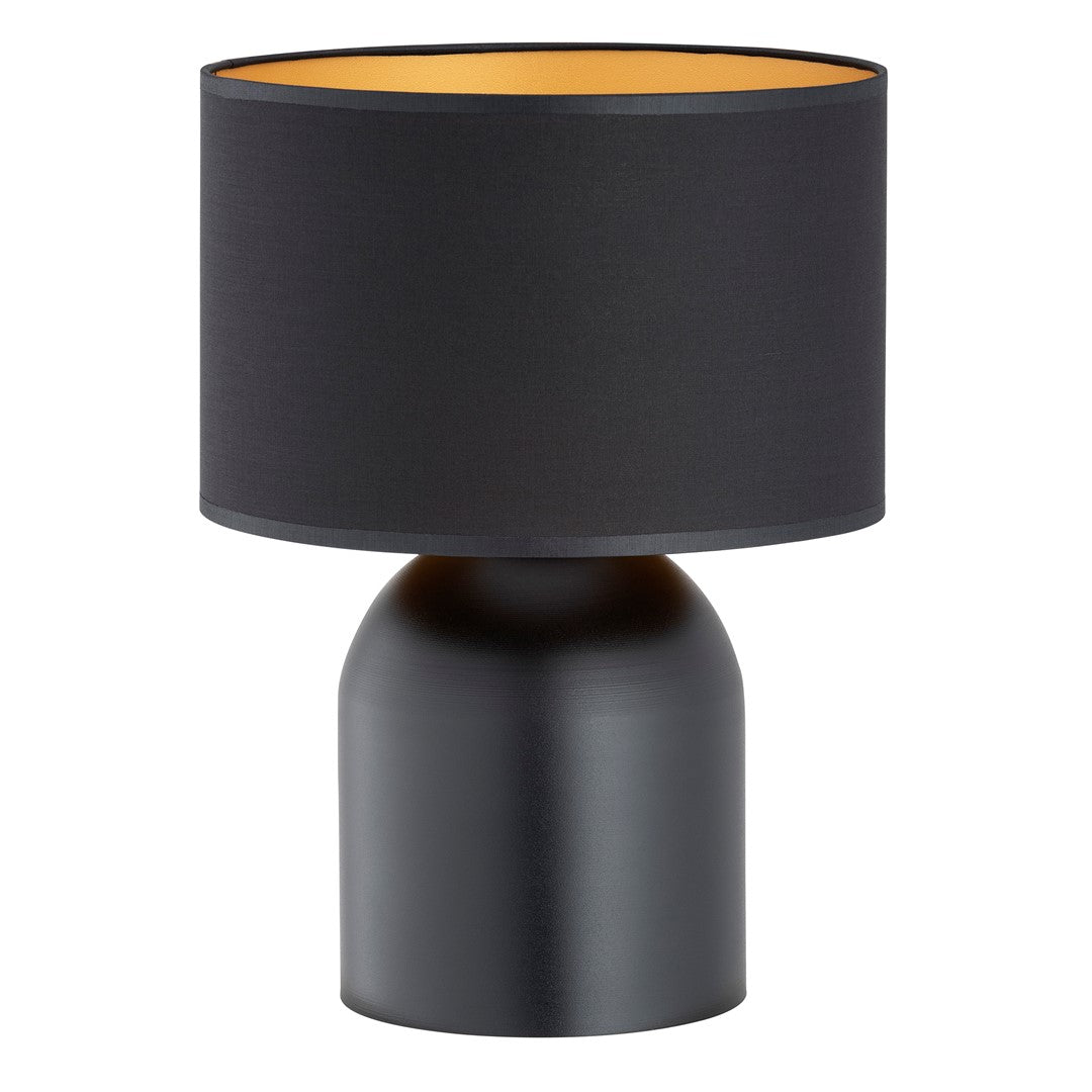 Tischlampe rund Metall schwarz gold Lampe