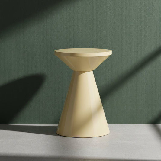 Beistelltisch rund Metall beige konische Form