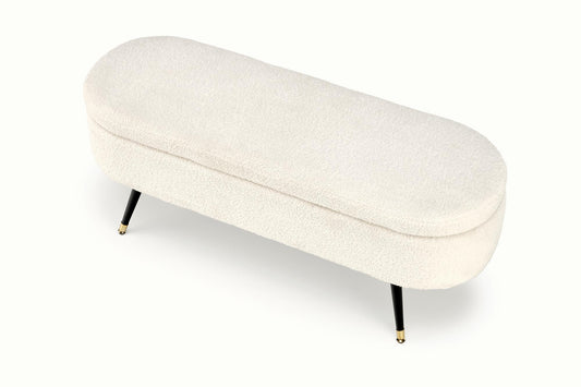 Stool bench seat folding fabric cover cream white