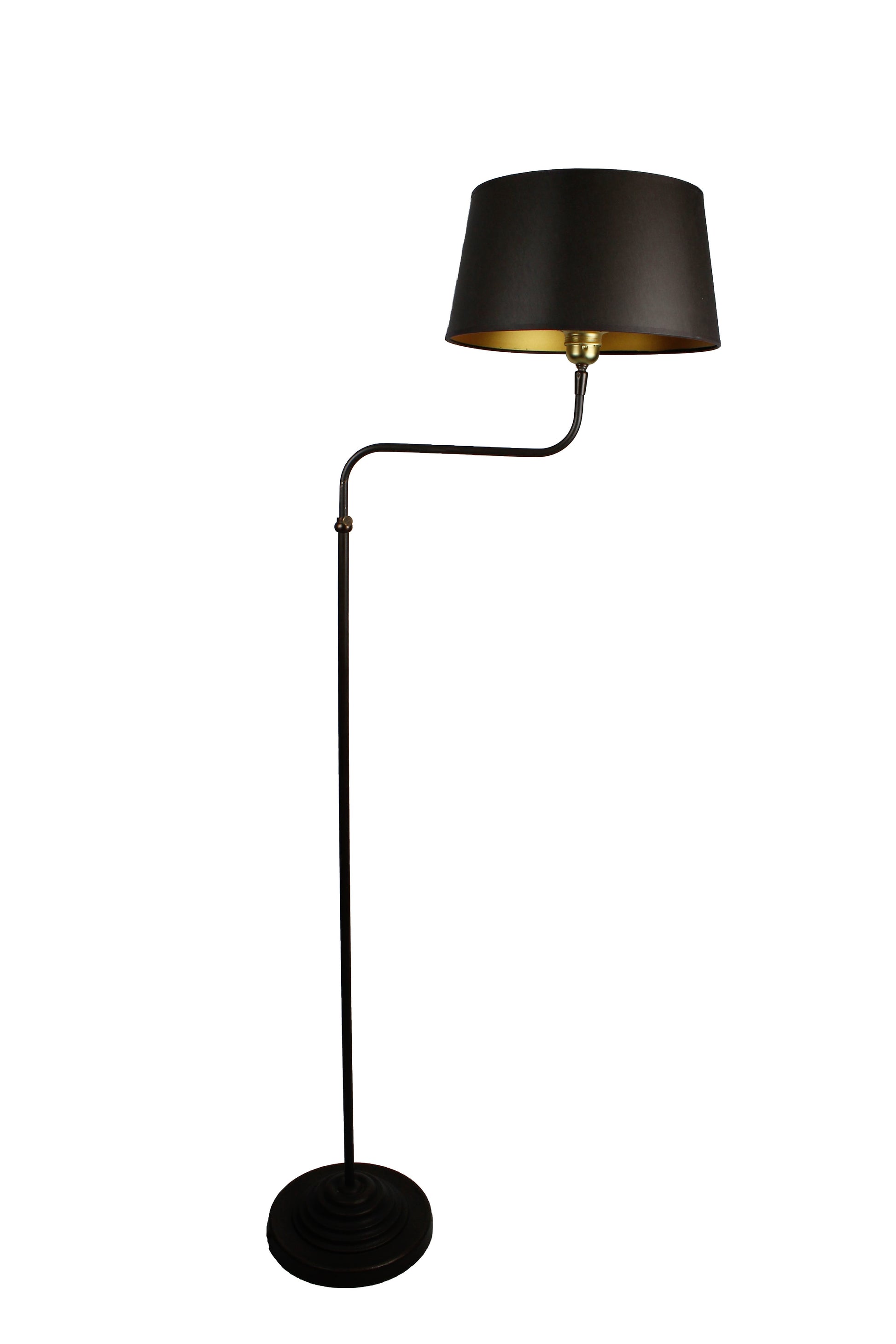 Stehlampe höhenverstellbar in Metall dunkelbraun mit Lampenschirm 