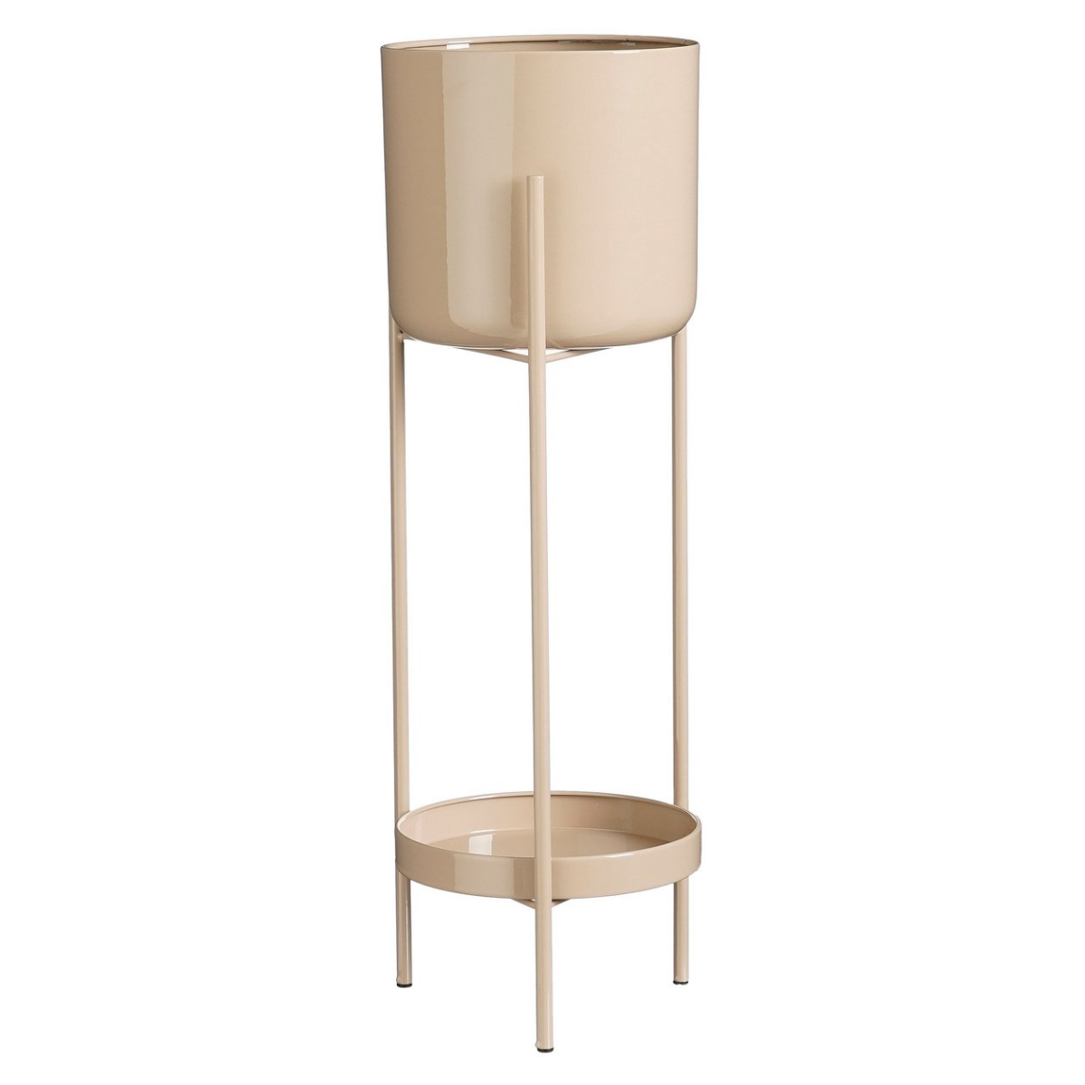 Blumentopf auf Ständer Metall beige