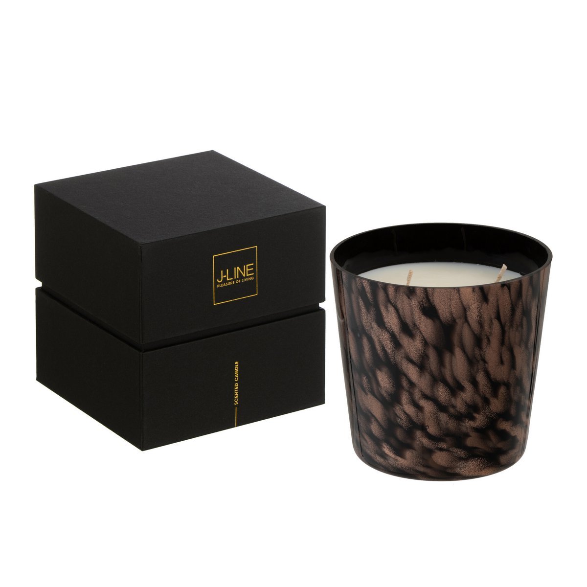 Bougie Parfumée J-Line Noa Bois de Santal – Noir/Or – S – 50U