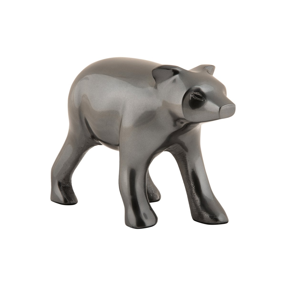 Bärenfigur Grau 15 cm – glänzende Dekofigur von Present Time