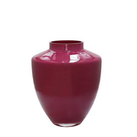 Chronisch geformte Vase Aus Glas Mund geblasen in glänzendem Violet