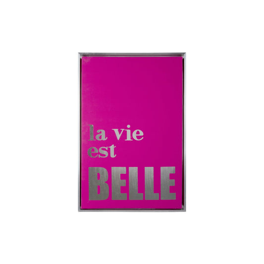 La Vie Est Belle Wandbild Rosa 60 cm – Life Is Beautiful Leinwand