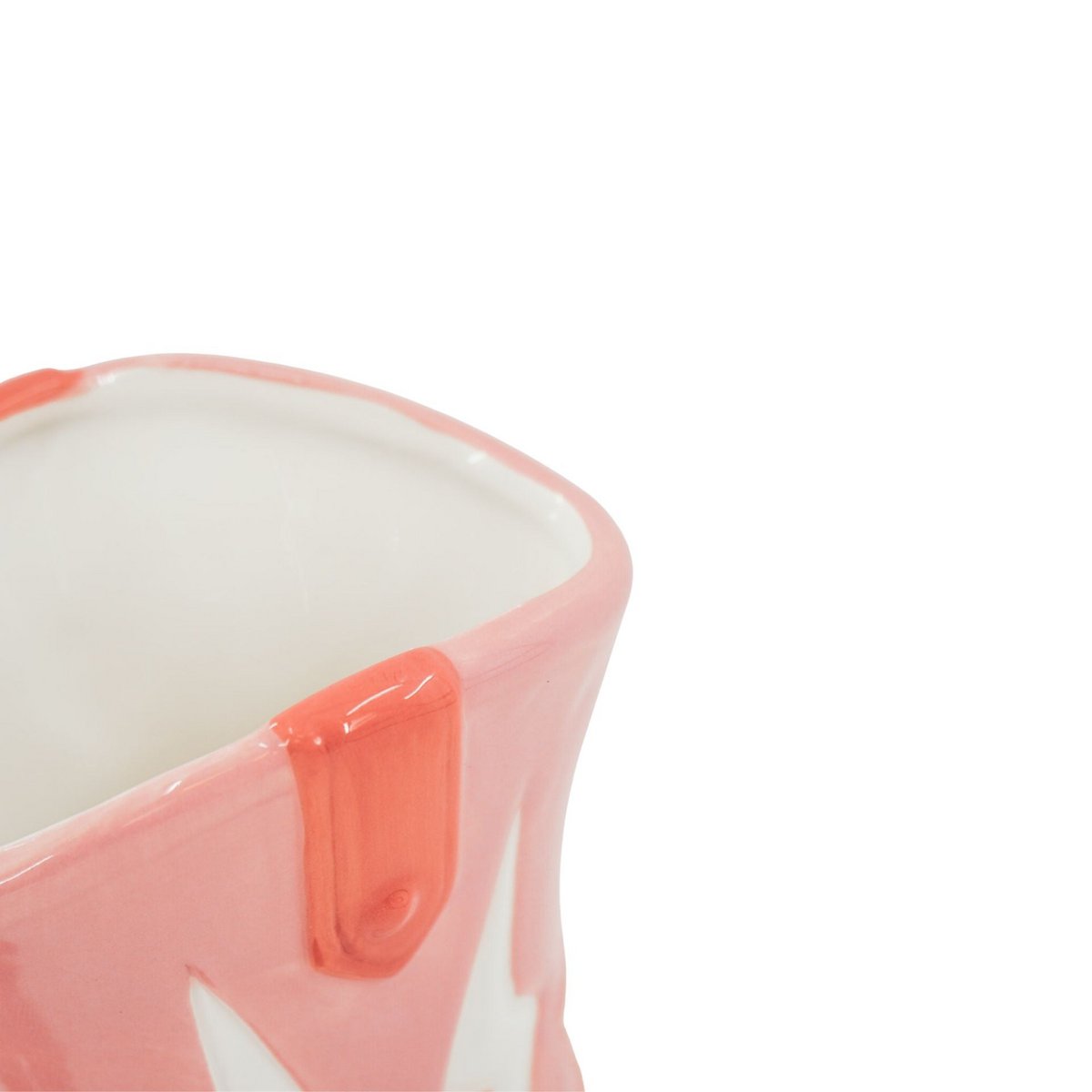 Vase Stiefelform Pink Orange - Keramik Blumenvase 26,5cm - Western