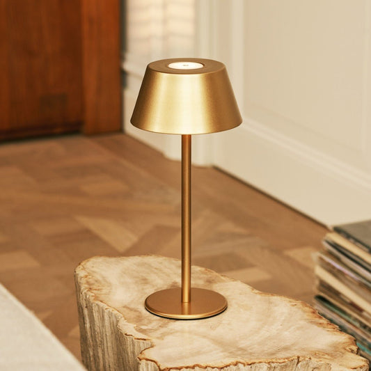 Aufladbare LED Tischlampe Milou Gold dimmbar kabellos