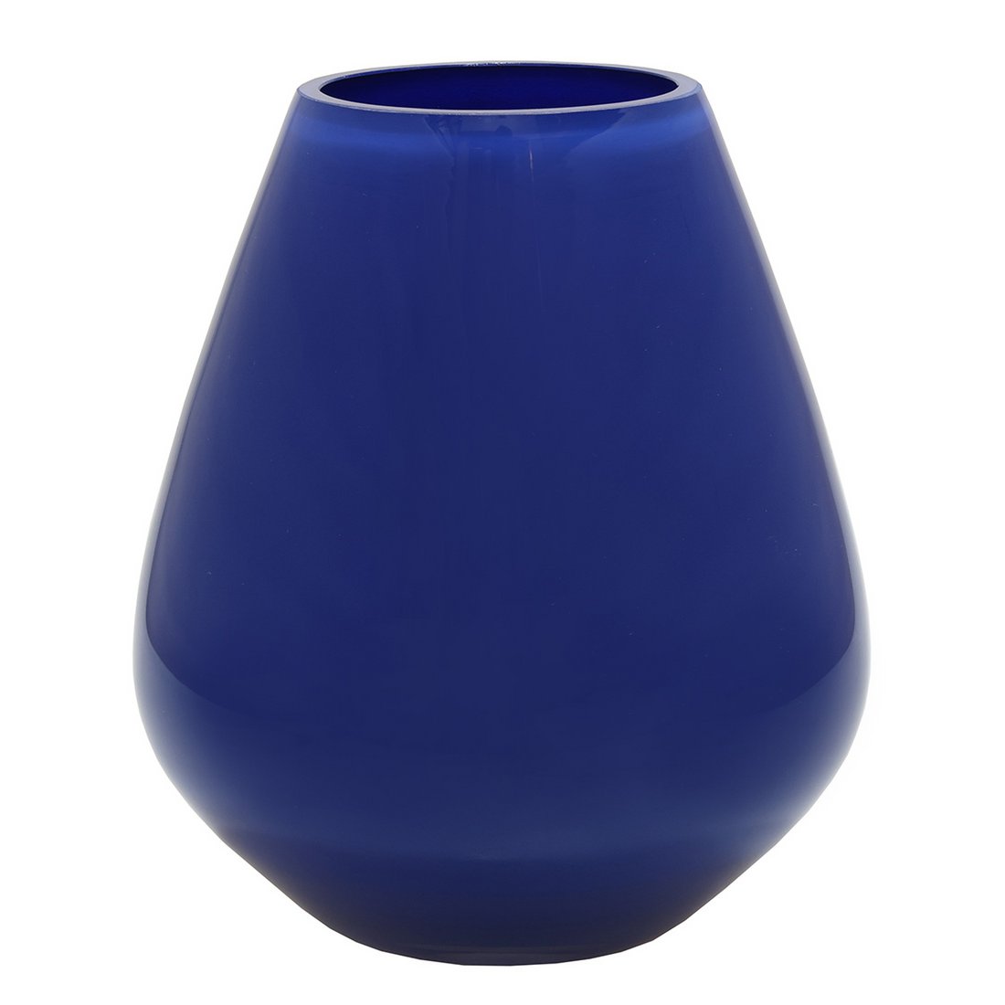 Light blue vase, 20 cm, opaque, mouth-blown