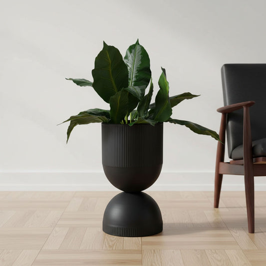 Blumentopf Tonar Groß Schwarz 45 cm – Pflanztopf aus Eisen