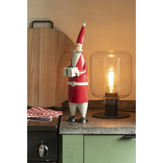 J-Line Figur Weihnachtsmann Metall Weiß/Rot  S