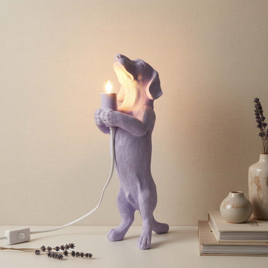 Dachshund Table Lamp Lavender - Main Product Image