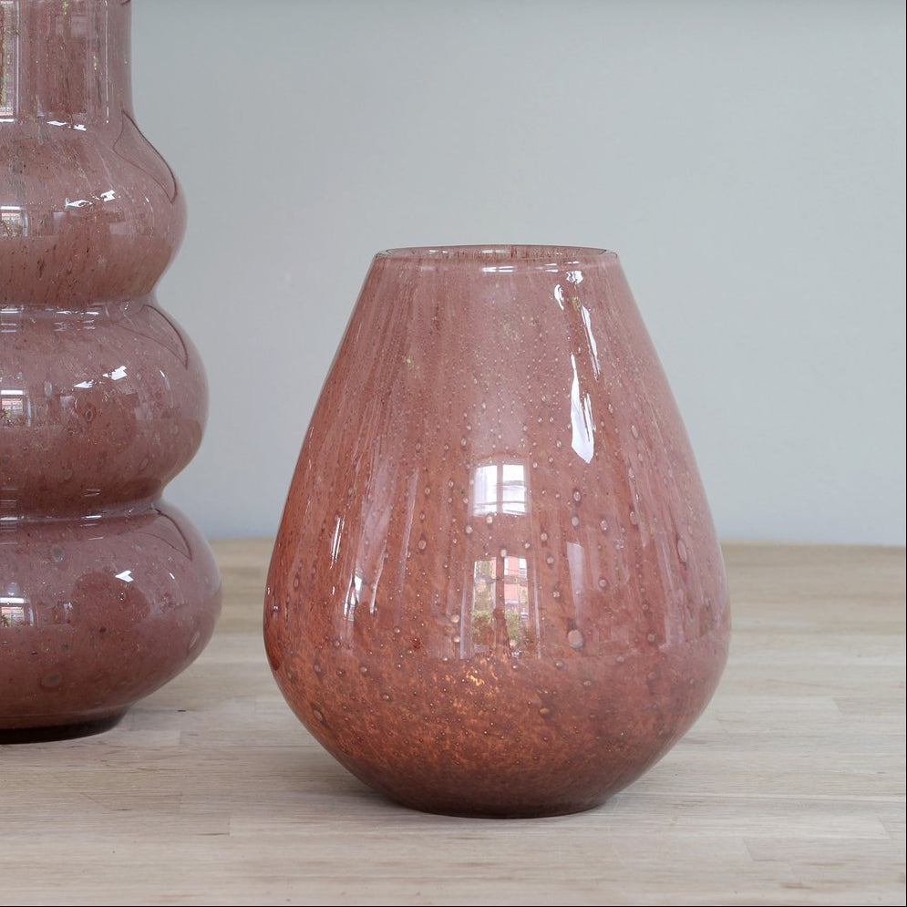 Bauchige Glasvase Mit Luftblasen glänzend Für Blumen Und Dekoration