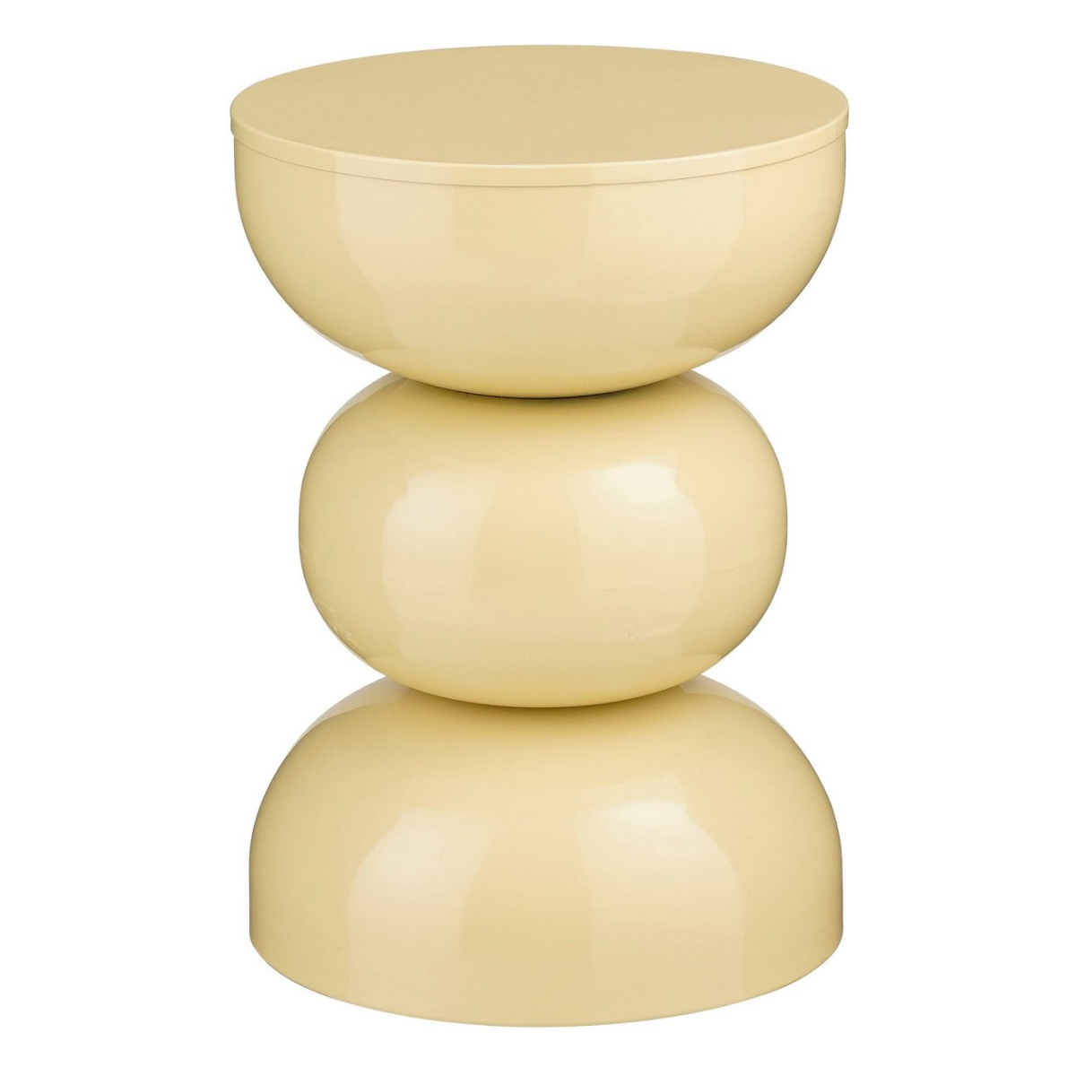 Beistelltisch beige rund 46 cm Kugelform