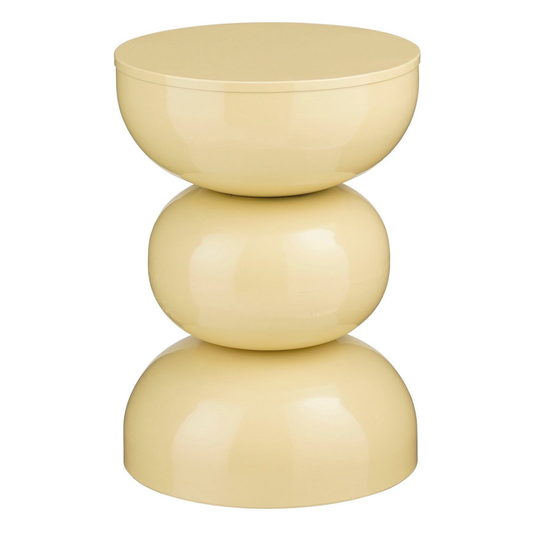 Beistelltisch beige rund 46 cm Kugelform