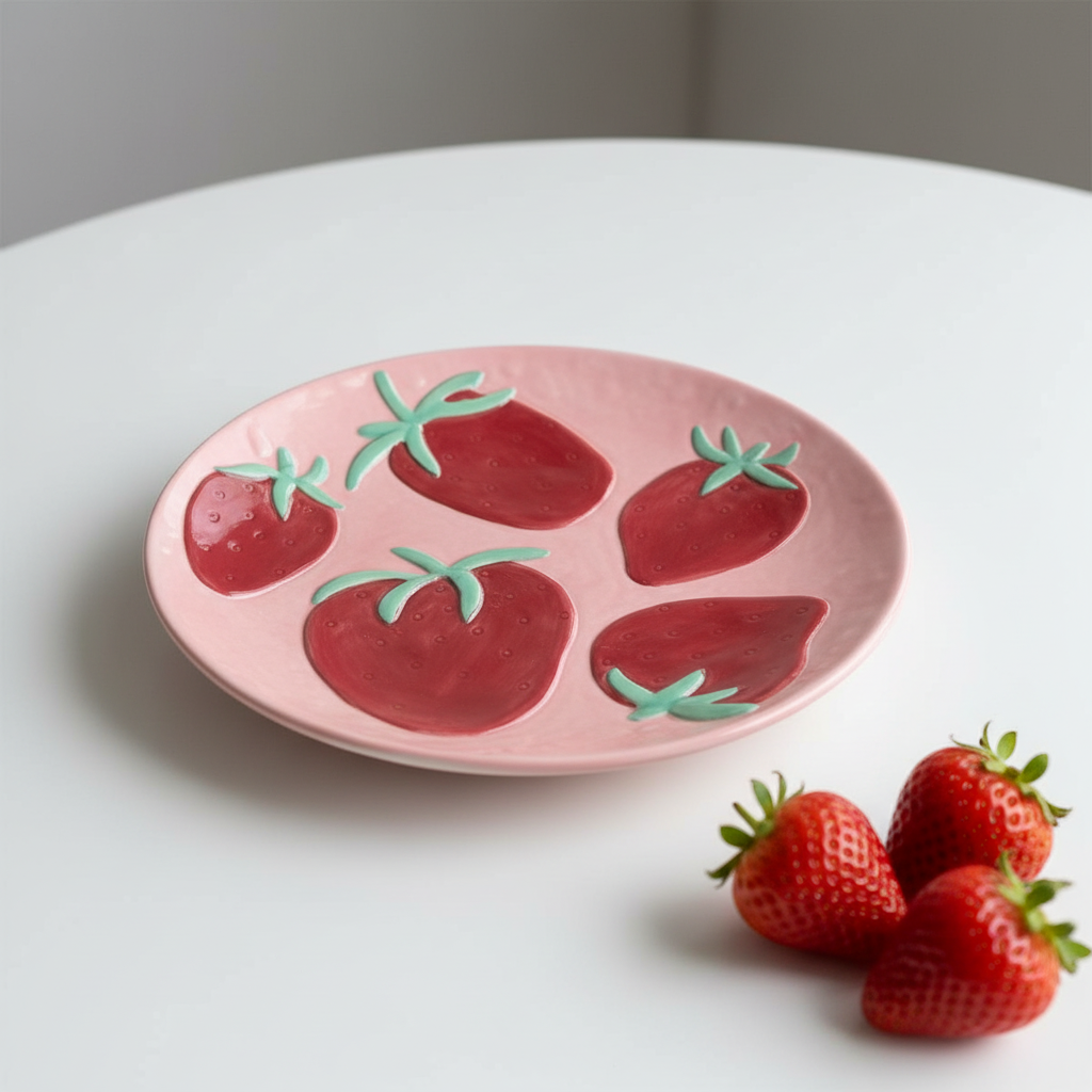 Erdbeeren-Teller Close-up